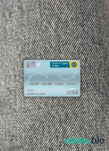 Cyprus bank of cyprus visa obciążyć card wygląd fotograficzny skan PSD + zdjęcie